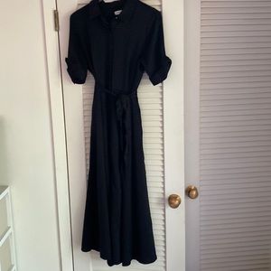 Calvin Klein Black, short sleeve midi/maxi dress.  A-line style.  Size 14